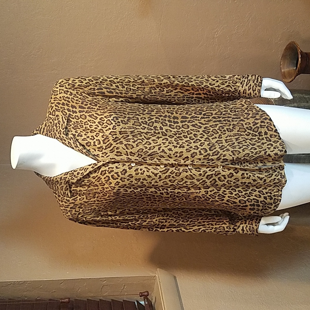 100% silk cheetah blouse